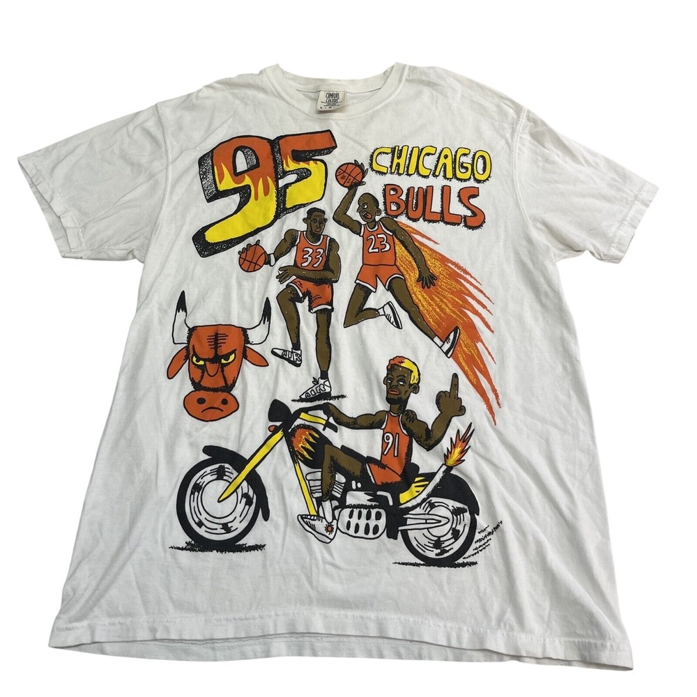 Chicago Bulls t-shirt Men's size Large white 95 Jordan